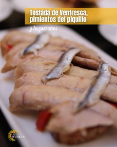 Tostada de ventresca y piquillos en zaragoza